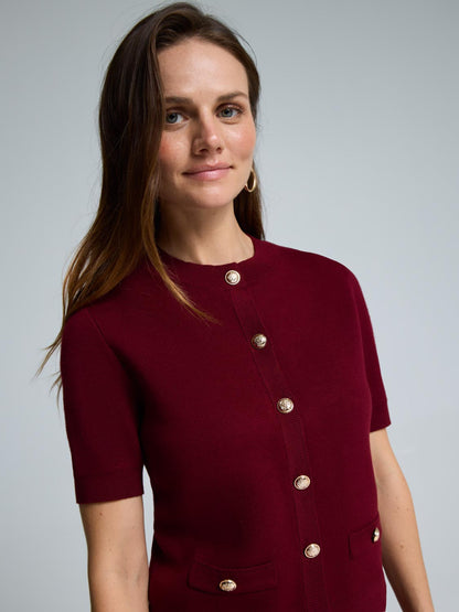Short Sleeve Button-Up Cardigan