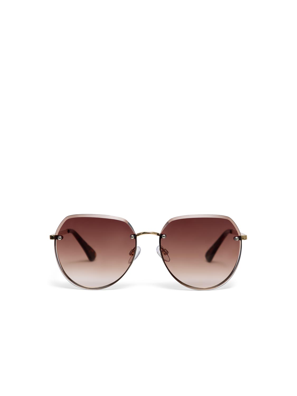 Aviator Frame Sunglasses With Gold Metal Arms