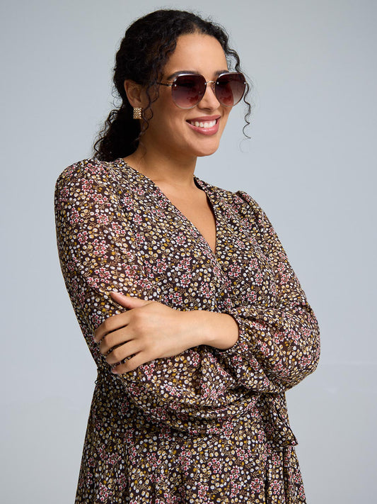 Aviator Frame Sunglasses With Gold Metal Arms