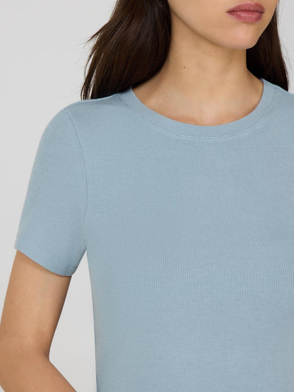 Ribbed Crew Neck T-Shirt