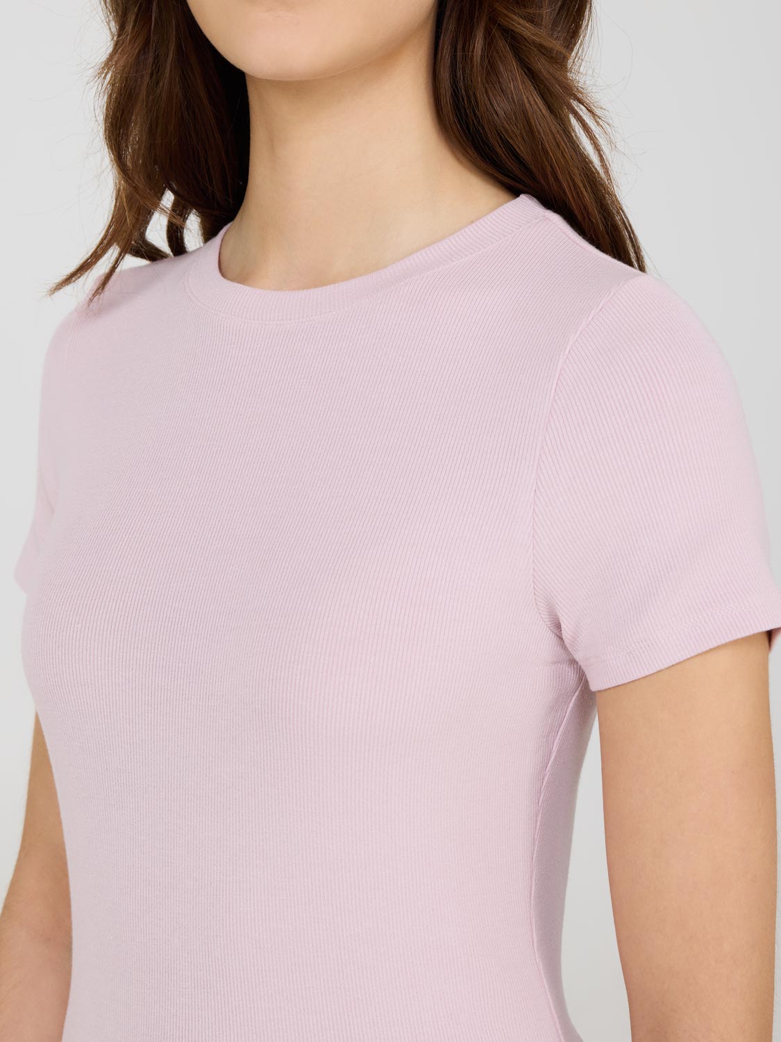 Ribbed Crew Neck T-Shirt