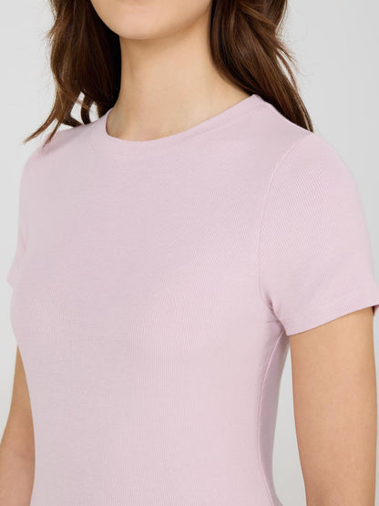Ribbed Crew Neck T-Shirt