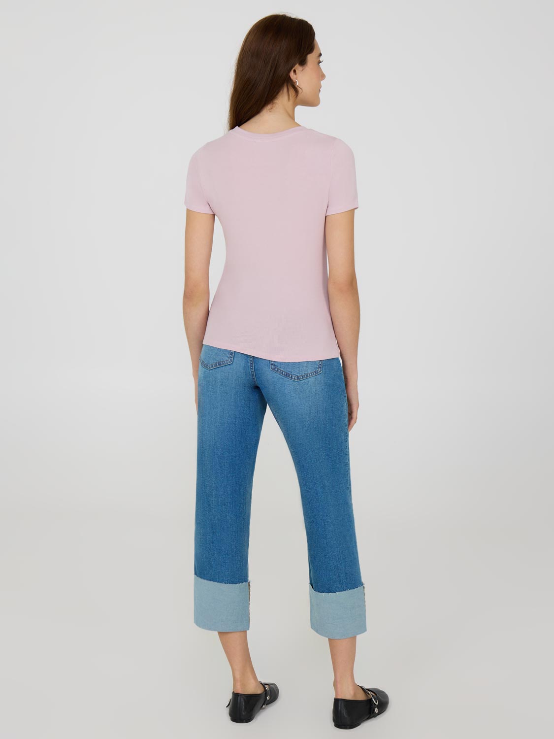 Ribbed Crew Neck T-Shirt