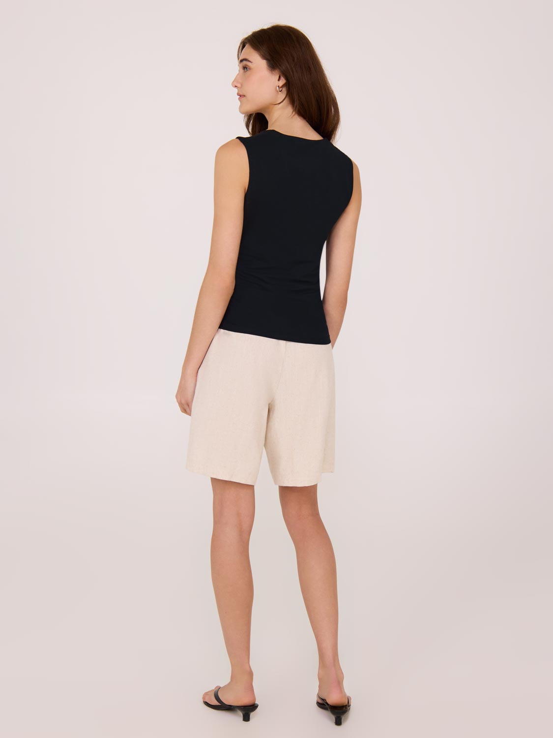Sleeveless Ruched Square Neck Top