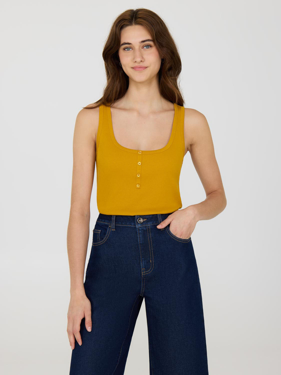 Scoop Neck Sleeveless Ribbed Top