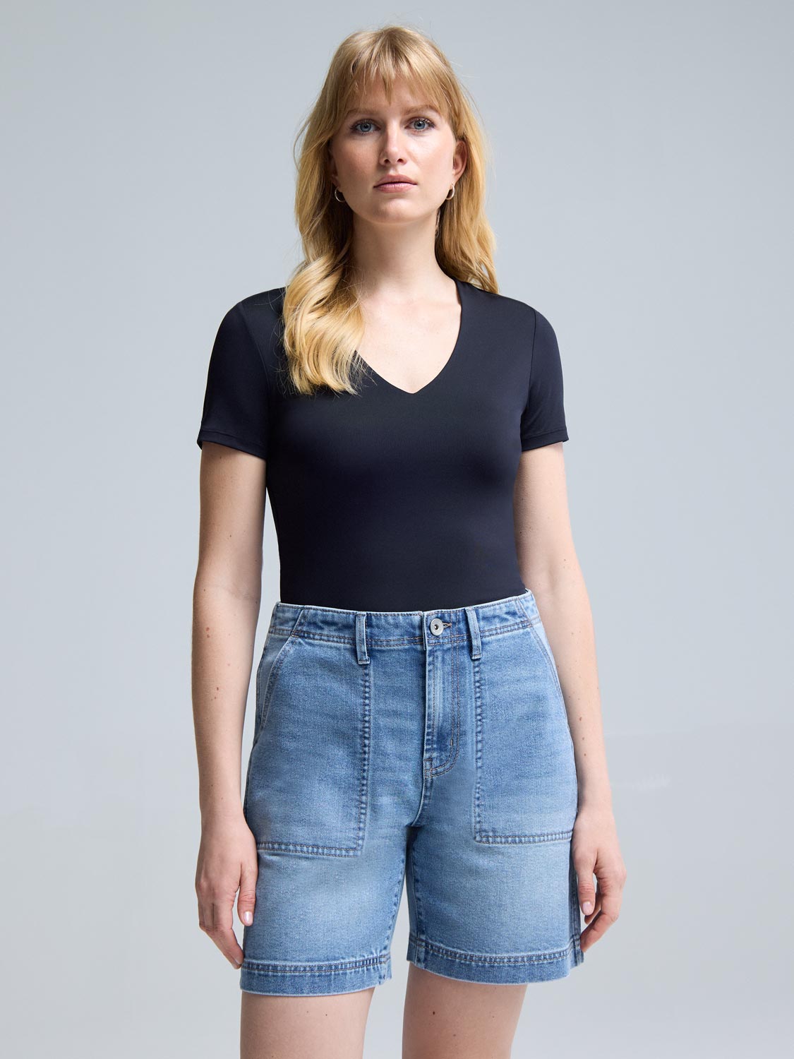 Double Layer V-Neck T-Shirt