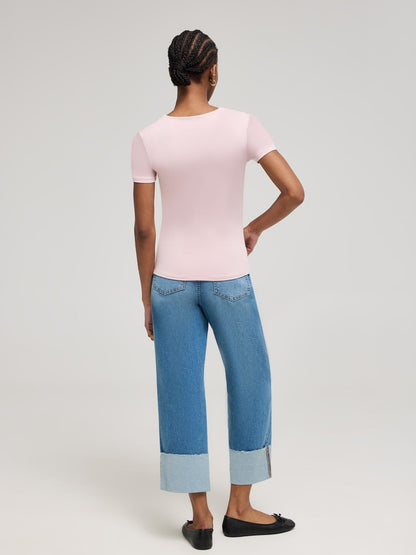 Double Layer V-Neck T-Shirt