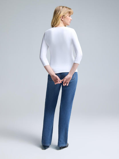 Scoop Neck 3/4 Sleeve T-Shirt