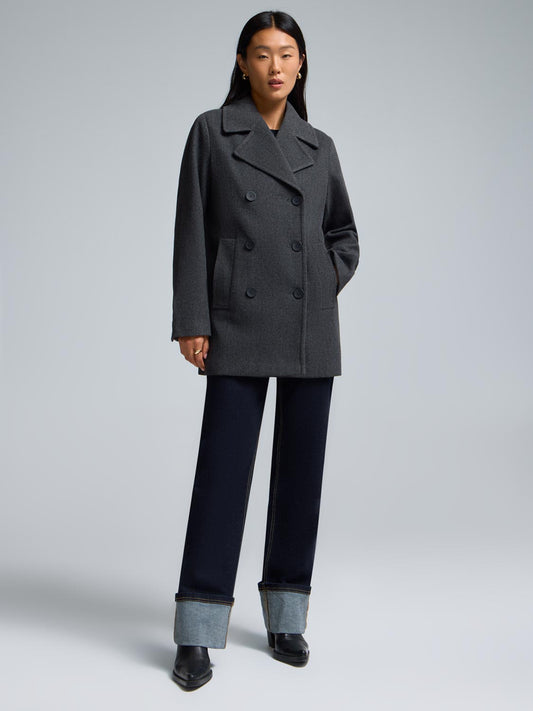 Faux Wool Peacoat