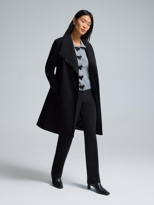 Faux Wool Asymmetrical Coat