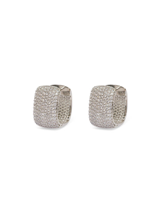 Pave Chunky Hoop Earrings