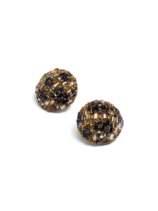 Animal Print Illusion Button Earrings