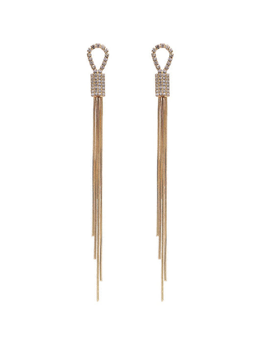 Pavé Loop Linear Earrings