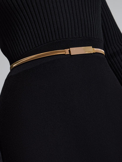 Square Buckle Stretch Metal Belt