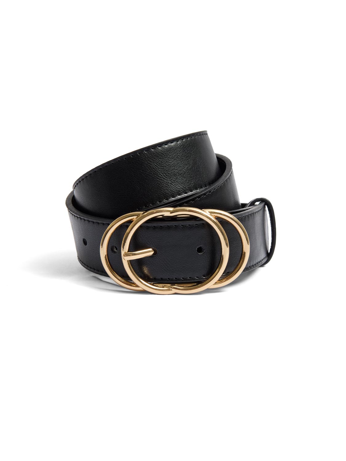 Faux Leather Gold Buckle Belt