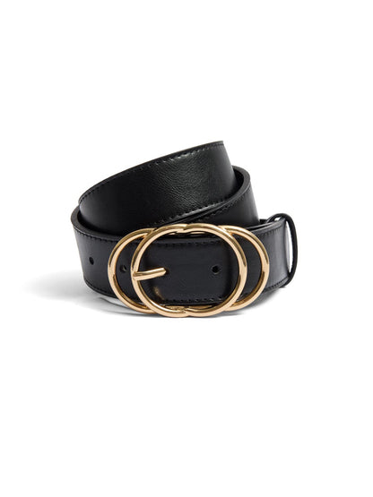 Faux Leather Gold Buckle Belt