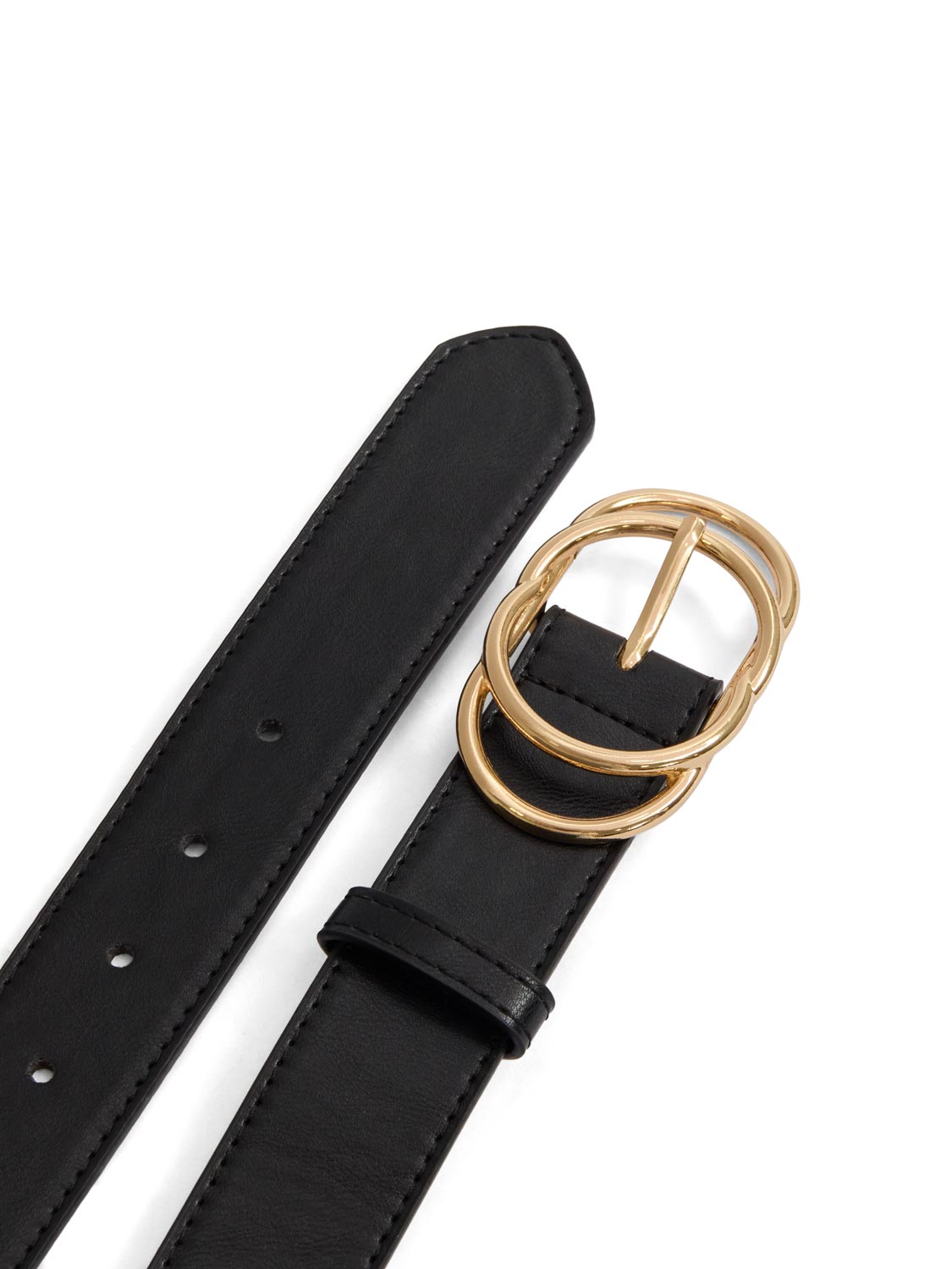 Faux Leather Gold Buckle Belt