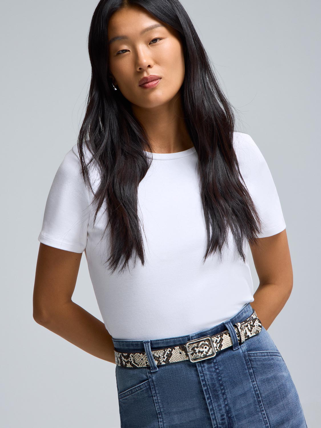 Snake Print Faux Leather Belt