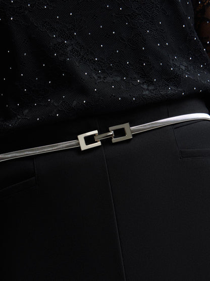 Square Buckle Stretch Metal Belt