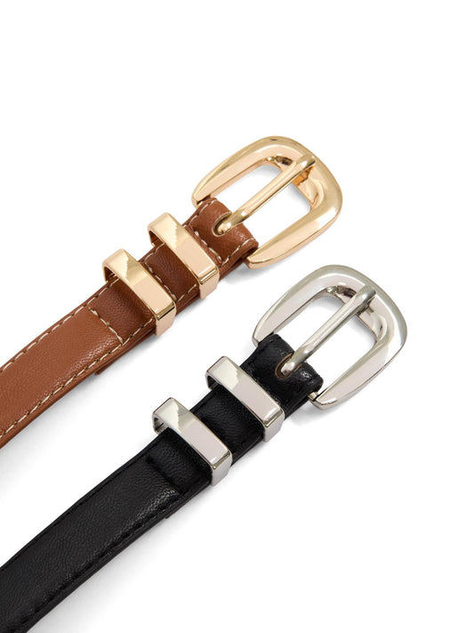 2-Pack Of Faux Leather Belts
