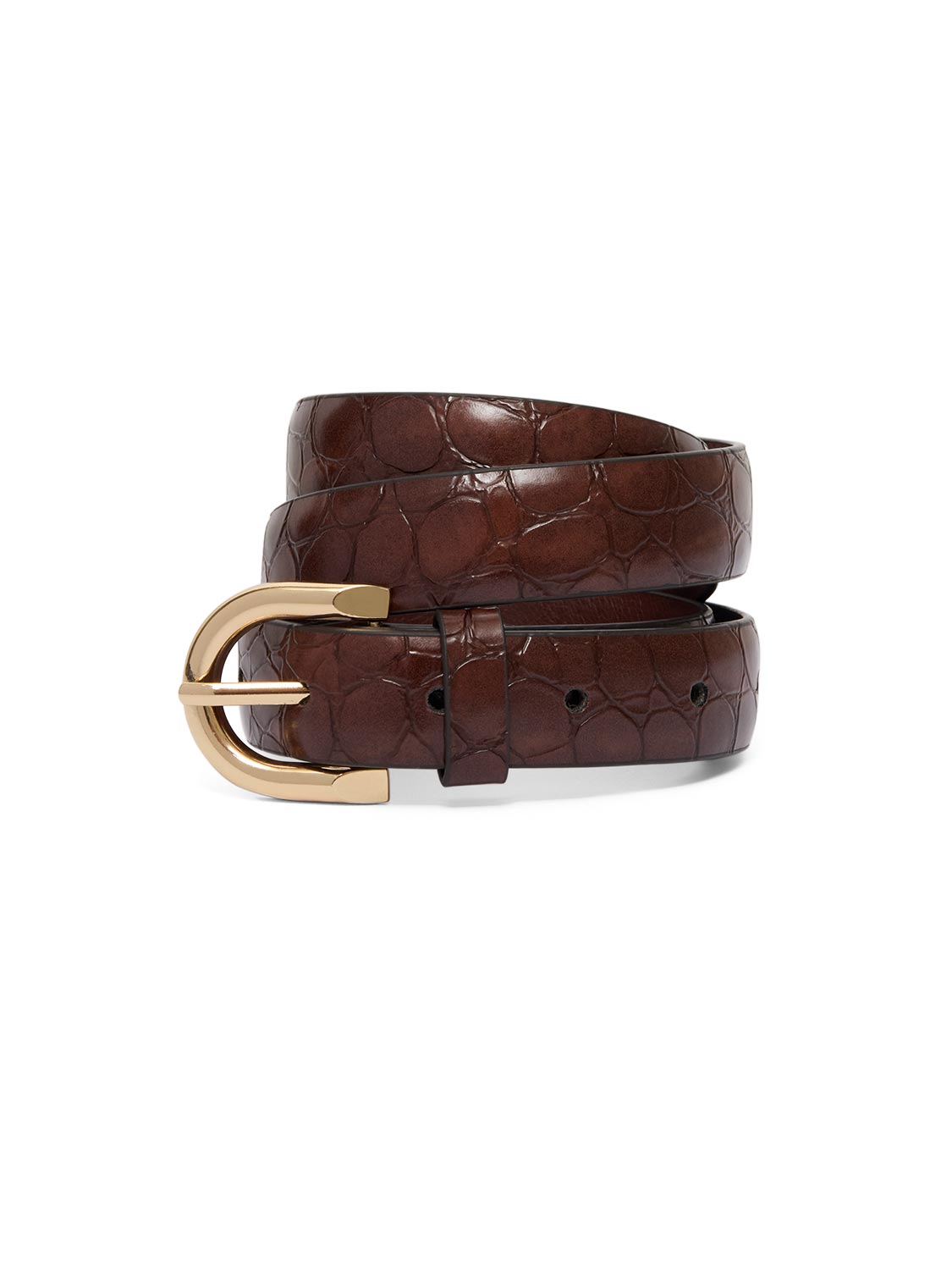 Faux Leather Crocodile Belt