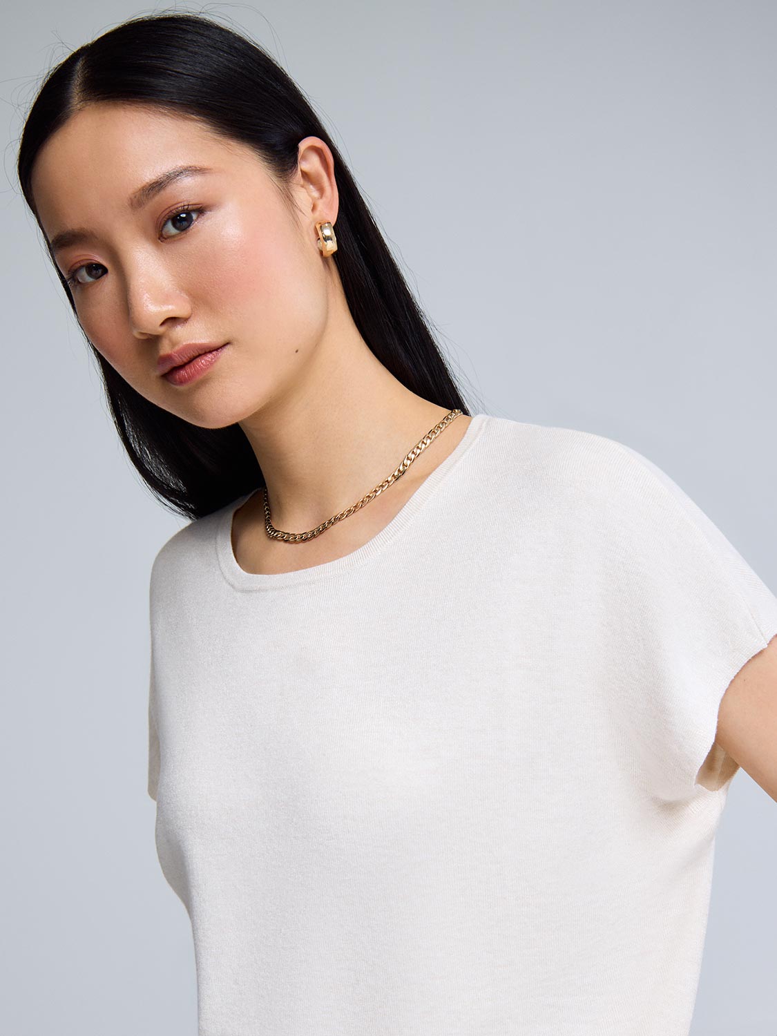 Short Sleeve Crew Neck Sweater