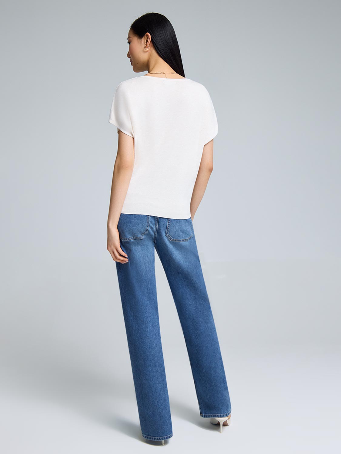 Short Sleeve Crew Neck Sweater