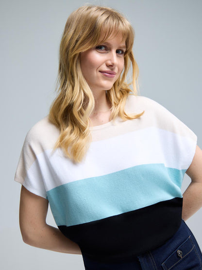 Colour Block Crew Neck Light Sweater