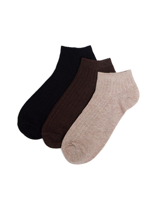 3-Pack Of Ribbed Ankle Socks