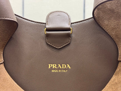 Pra Cleo 1BC181 Nubuck Bag 40cm Brown Suede 267549