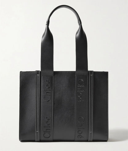 CHLO_ Woody medium embroidered leather tote