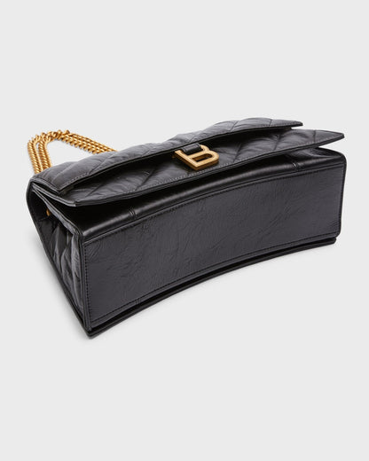 BALENCIAGA Crush Medium Chain Bag Quilted 12,2 x 7,8 x 2,7 in