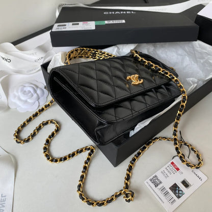 CHANEL  Handbag AP3240 GP Black Size 19 cm