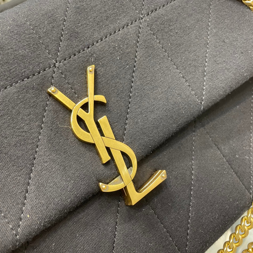 YSL Jamie Medium Chain Bag Black Carré Rive Gauche 24_15.5_6.5cm