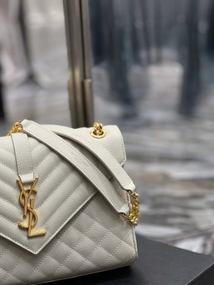 Ysl Envelope Bag Medium White 487206