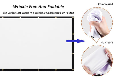 120 inch Projector Screen 16:9 Foldable Anti-Crease Portable Projector Movies Screens for Home Theater Outdoor Indoor Support Double Sided Projection