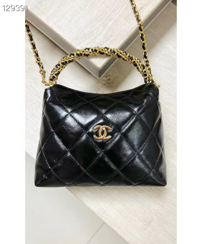 CHANEL CC 24b twist chain handle hobo lunch box bag 14_18.5_7cm