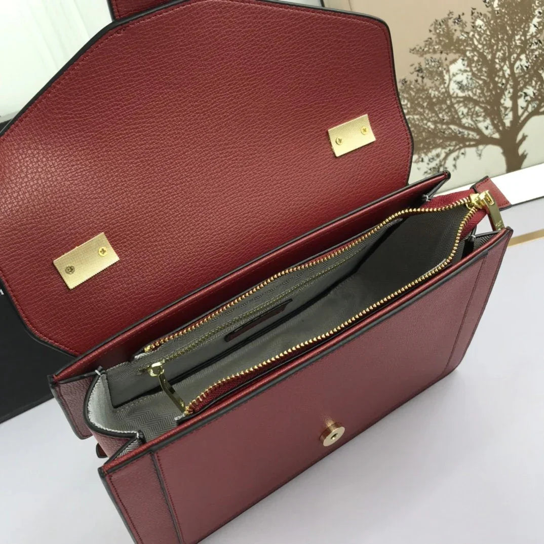 YSL original leather women's shoulder bag in Red