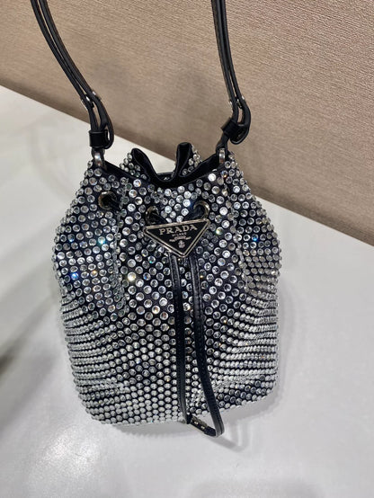 Prada Satin Mini-Bag With Crystals size 16 x 21 x 10 cm