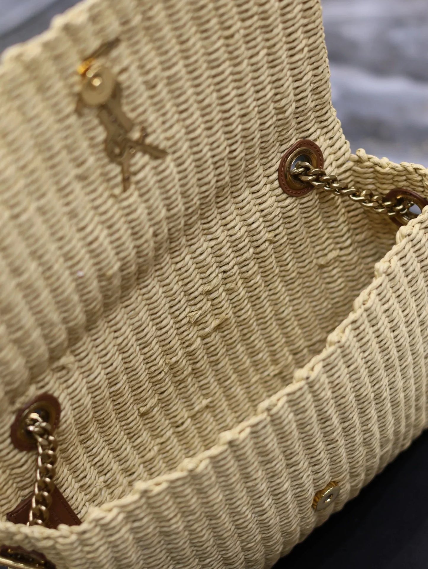 YSL Kate In Raffia - 28.5_20_6cm