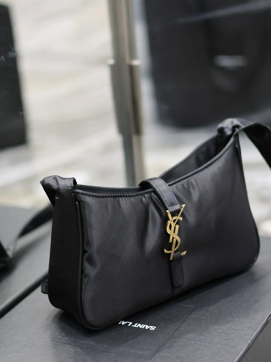 YSL Le5_7 Hobo Black Bag Gold Hardware 25x15x6cm