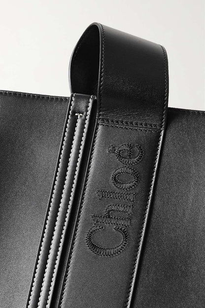 CHLO_ Woody medium embroidered leather tote