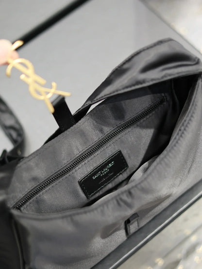 YSL Le5_7 Hobo Black Bag Gold Hardware 25x15x6cm