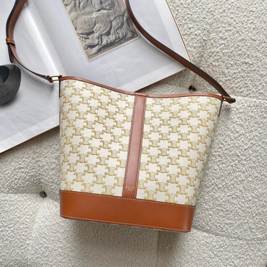 Celine flower white 33 medium bucket bag 33_27_17cm