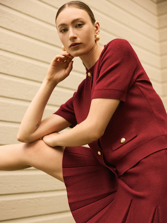 Short Sleeve Button-Up Cardigan