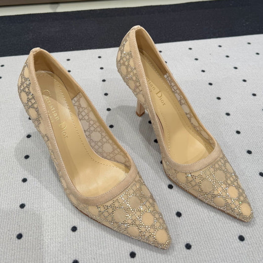 HIGH HEELS PUMP IN CAMEL BEIGE LAMB SUEDE 10 CM